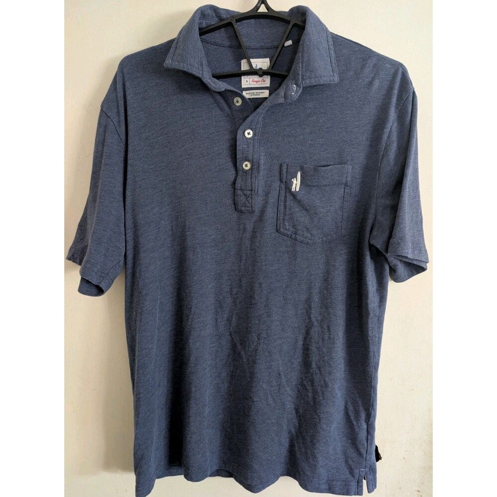 Johnnie-O Mens Small Heather Original Polo Golf Shirt Deep Blue